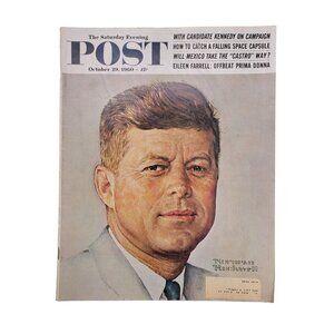 Vintage Saturday Evening Post October 29 1960 JFK John F Kennedy Norman Rockwell
